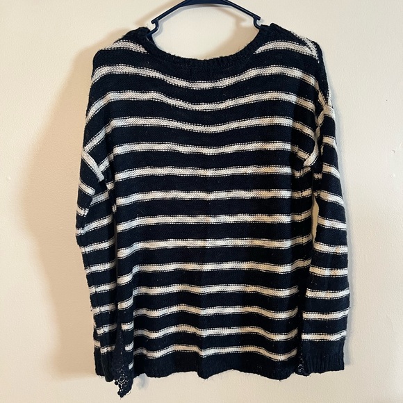 New Directions Women’s Blue and White Striped Long Sleeve Sweater, Size Small - Picture 2 of 5